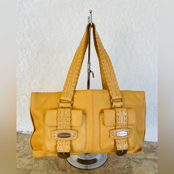 MICHAEL KORS caramel leather whipstitch shoulder bag tote - Picture 1 of 10